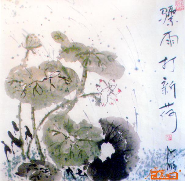 骤雨打新荷(手指画)